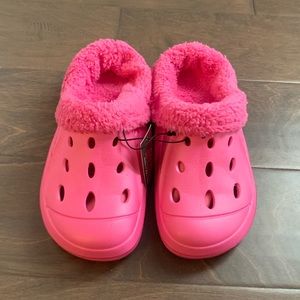 Girls’ Fur Lined Croc/Clog Style Slip Ons, Pink - Multiple Sizes Available - NWT
